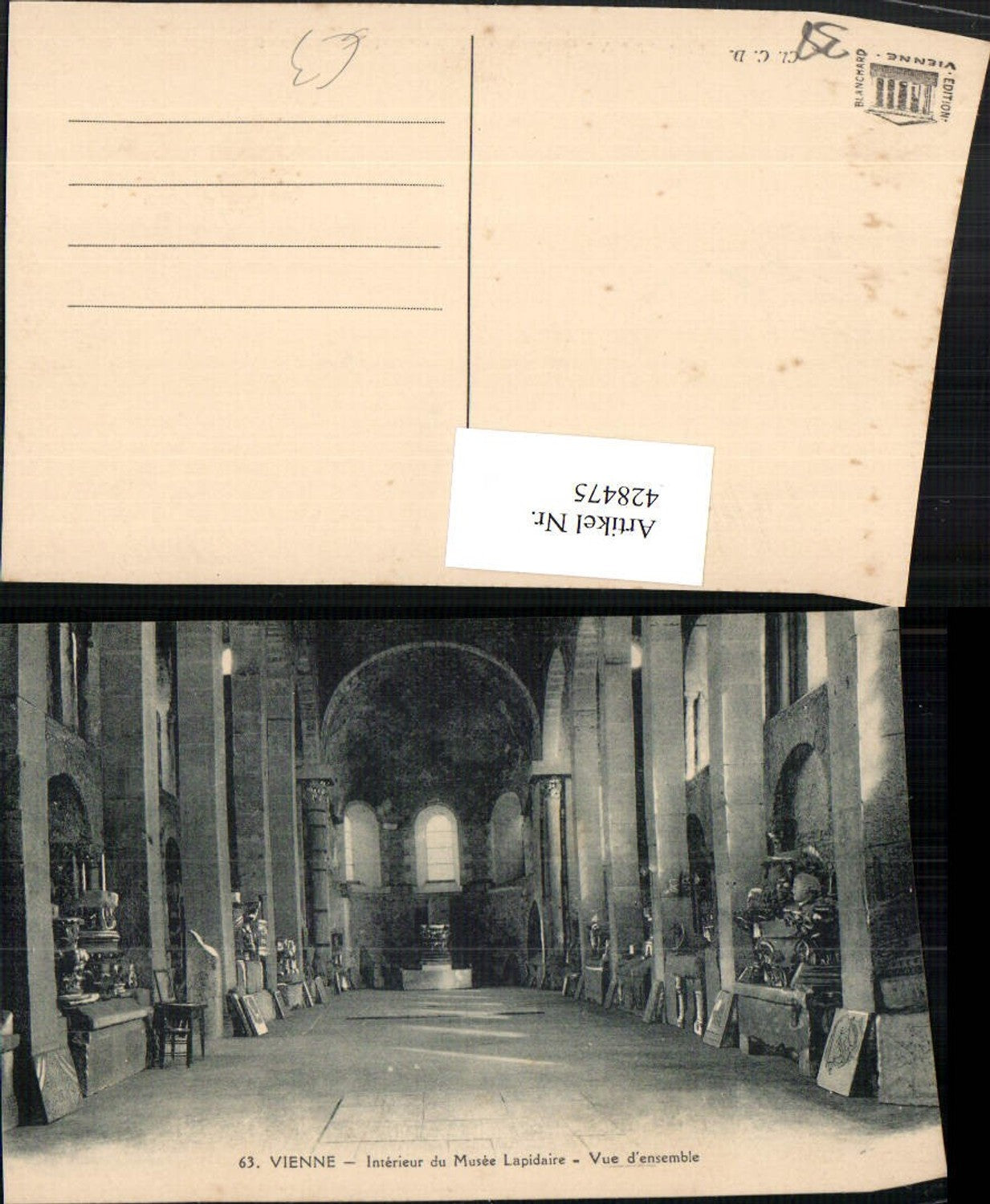 428475,Rhone-Alpes Isere Vienne Interieur du Musee Lapidaire Museum