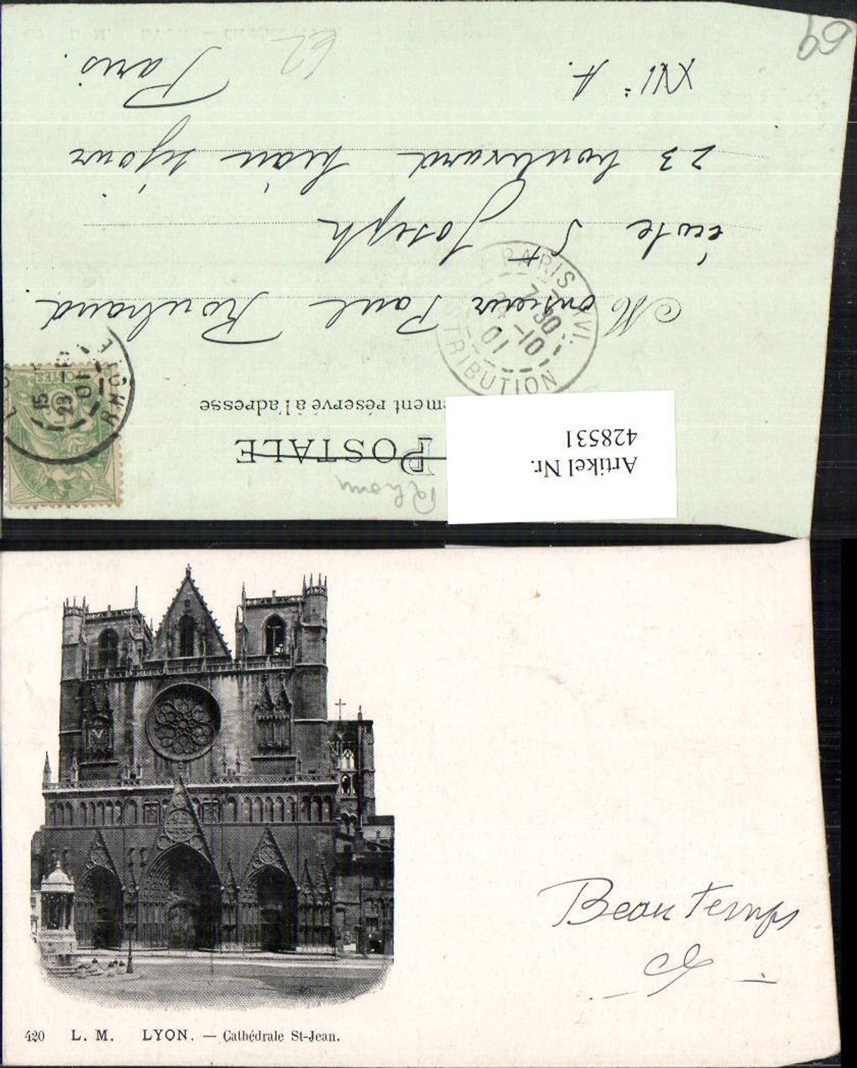 428531,Rhone-Alpes Rhone Lyon Cathedrale St-Jean Kirche