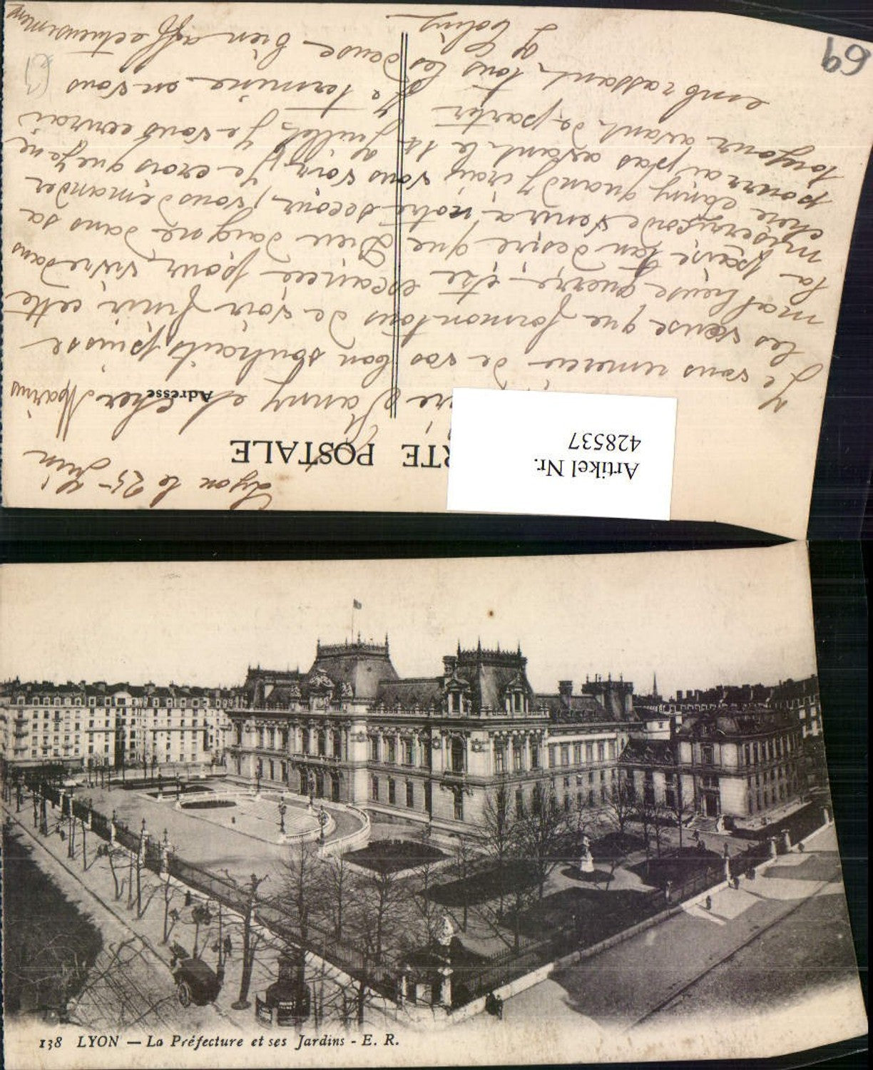428537,Rhone-Alpes Rhone Lyon La Prefecture et ses Jardins Gebäude