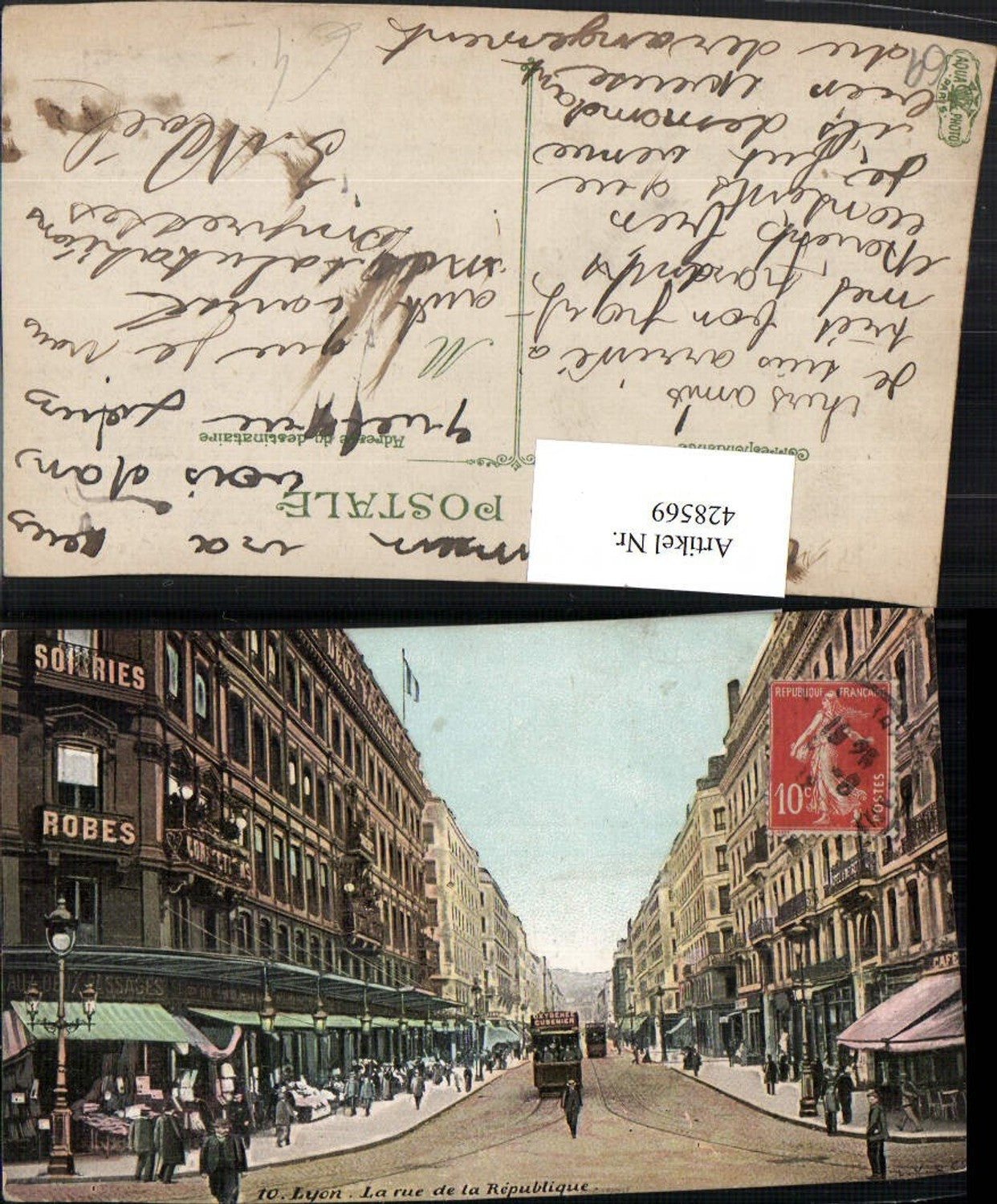 428569,Rhone-Alpes Rhone Lyon La rue de la Republique Straßenansicht