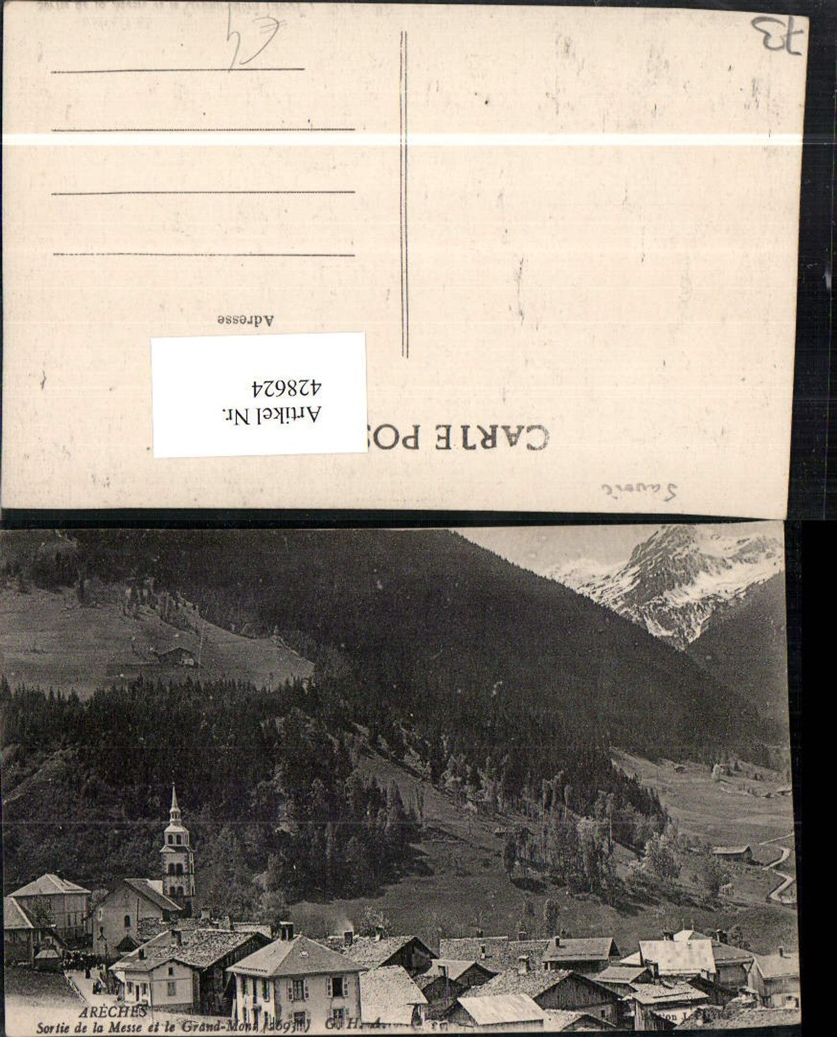 428624,Rhone-Alpes Savoie Areches Sortie de la Messe et le Grand Mont Teilansicht