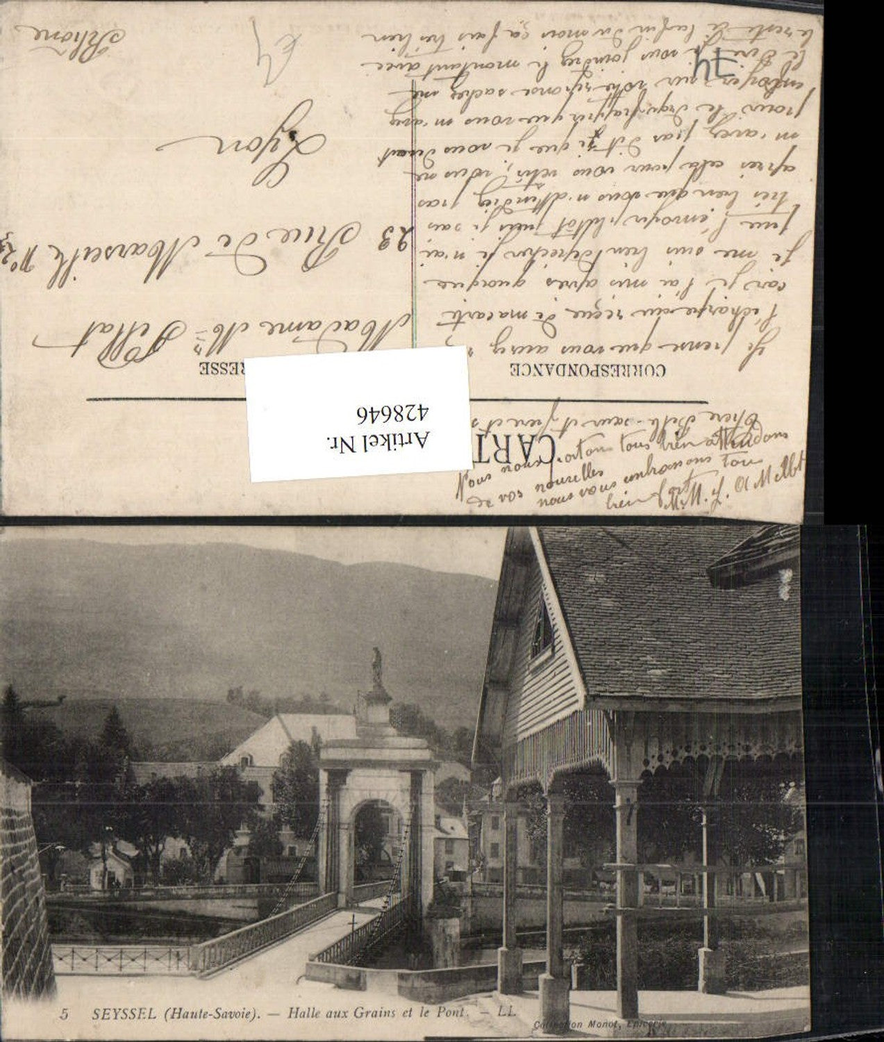 428646,Rhone-Alpes Haute-Savoie Seyssel Halle aux Grains et le Pont Brücke