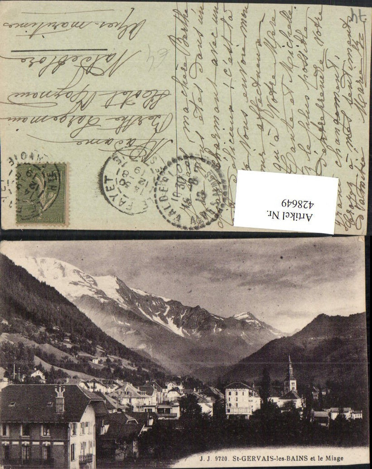 428649,Rhone-Alpes Haute-Savoie St-Gervais-les-Bains et le Miage Totale Bergkulisse