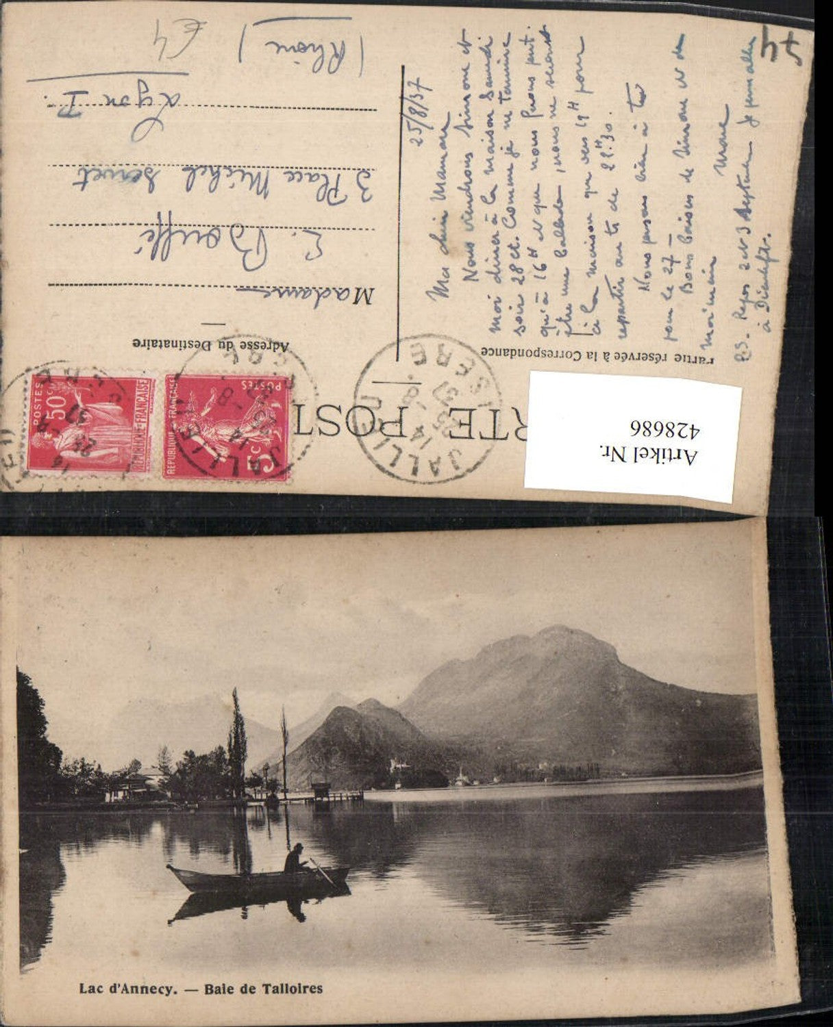 428686,Rhone-Alpes Haute-Savoie Lac d'Annecy Baie de Talloires See Ruderboot