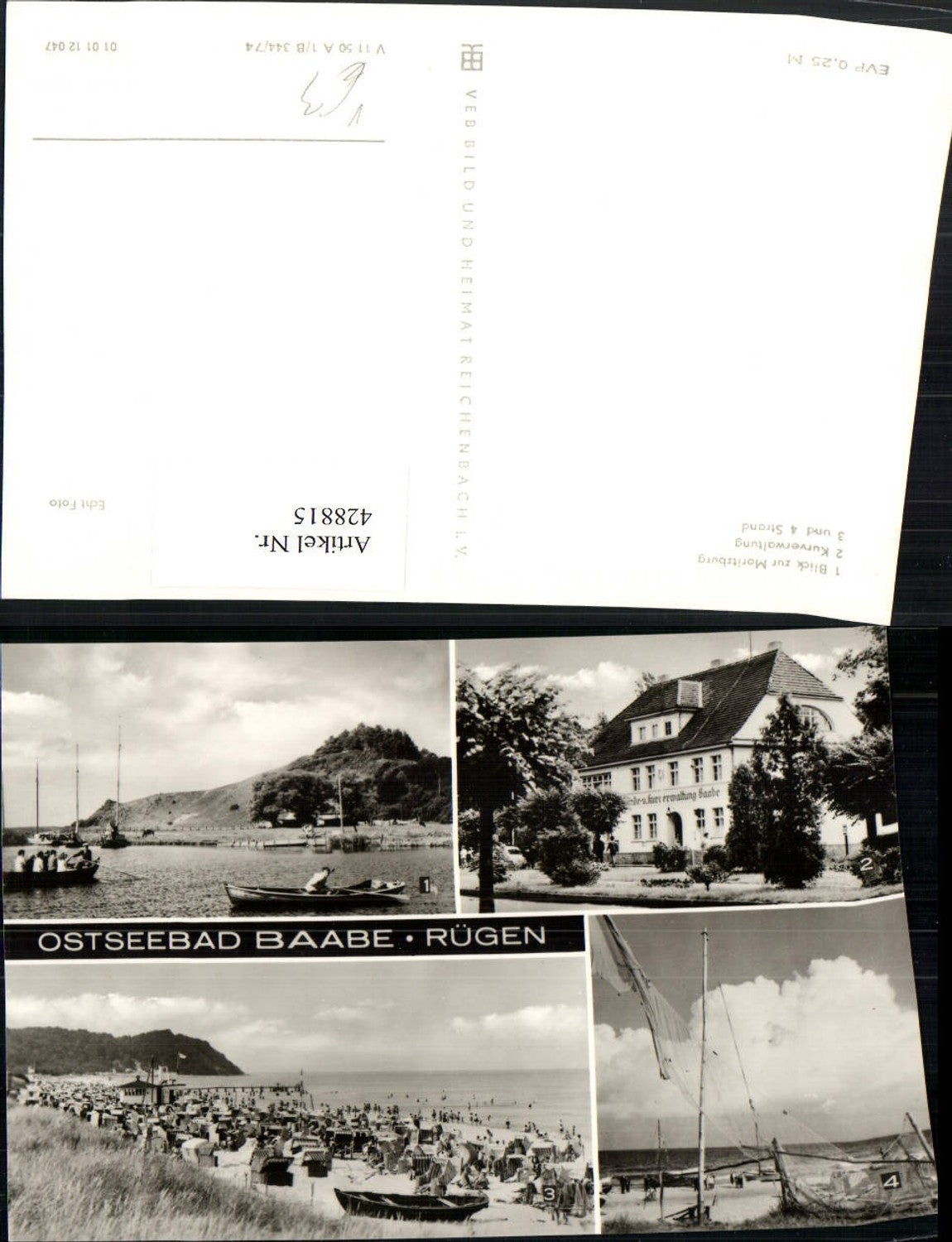428815,Ostseebad Baabe auf Rügen Strand Strandleben Mehrbildkarte pub VEB