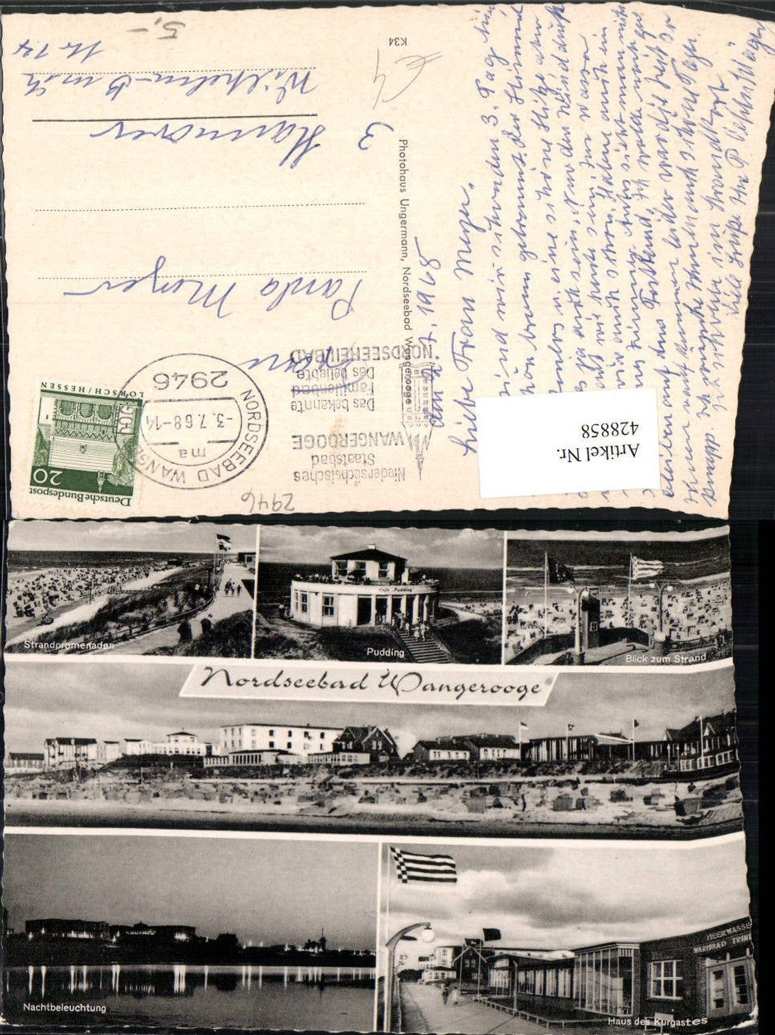 428858,Nordseebad Wangerooge Strand Strandleben Cafe Mehrbildkarte