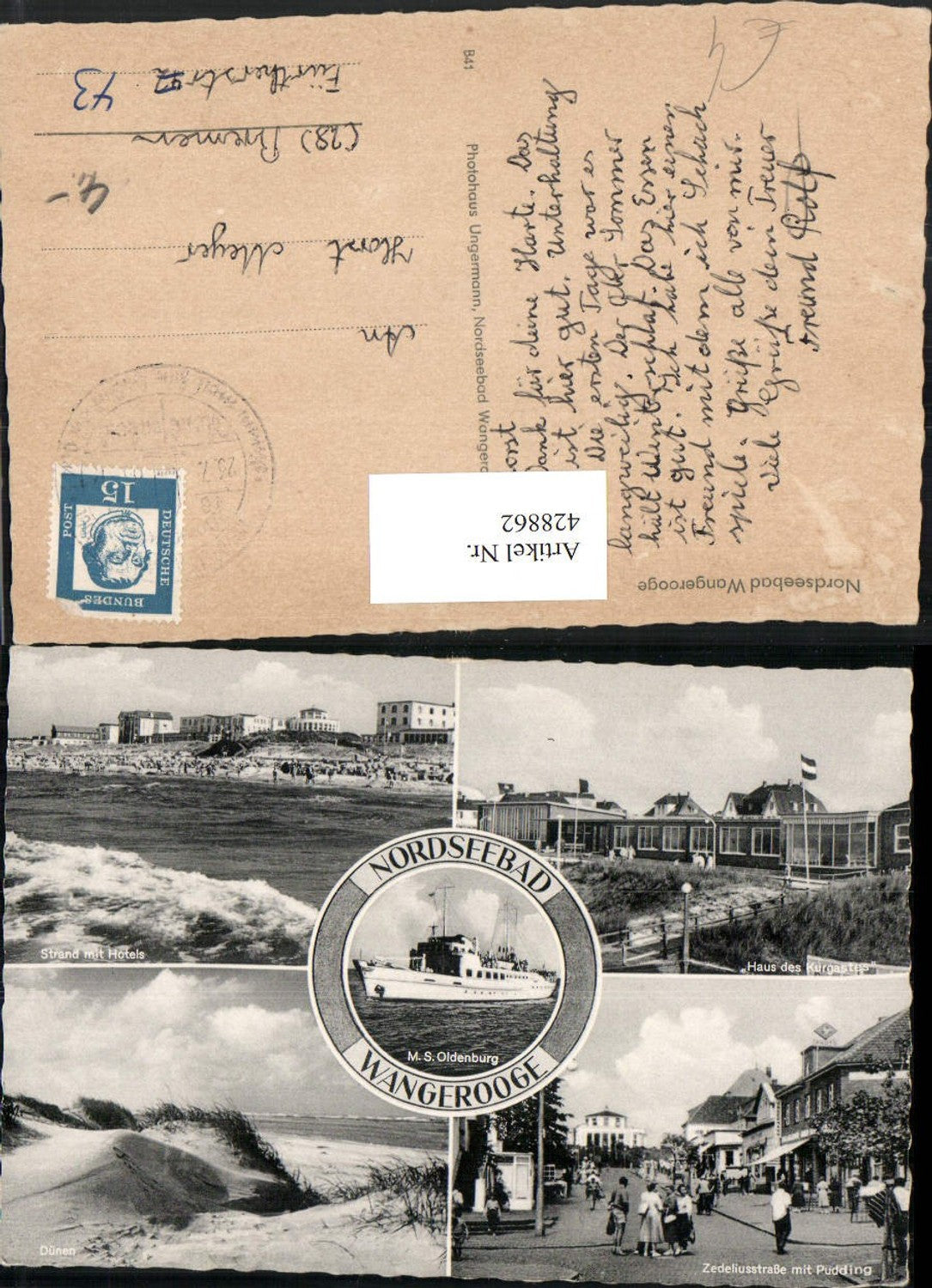 428862,Nordseebad Wangerooge Strand Dünen Straße Mehrbildkarte