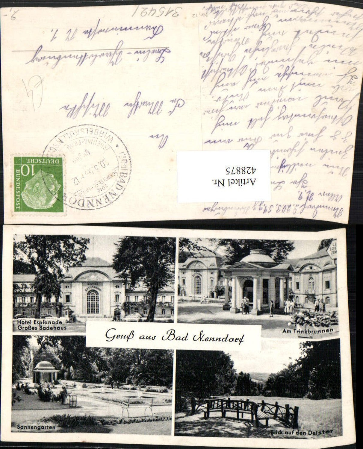 428875,Bad Nenndorf Trinkbrunnen Badehaus Garten Mehrbildkarte