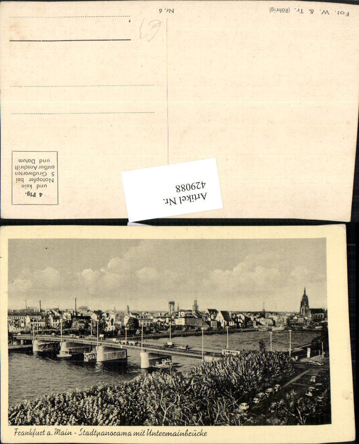 429088,Frankfurt am Main Teilansicht m. Untermainbrücke Brücke