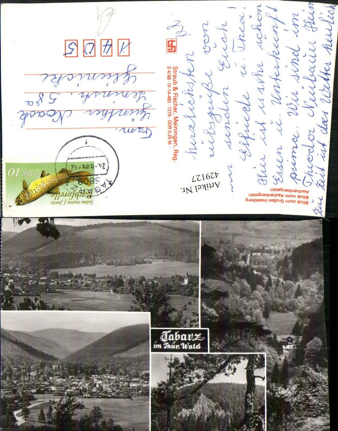 429127,Tabarz im Thüringer Wald Totale Aschenbergstein Mehrbildkarte