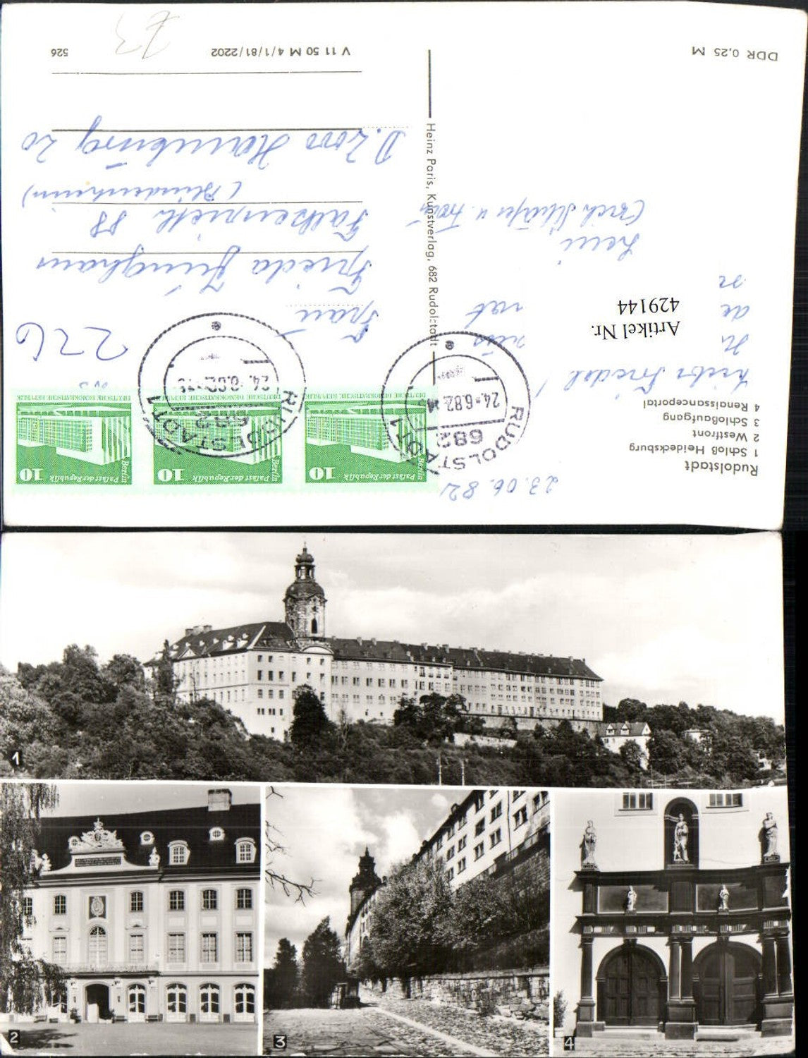 429144,Rudolstadt Schloss Heidecksburg Mehrbildkarte