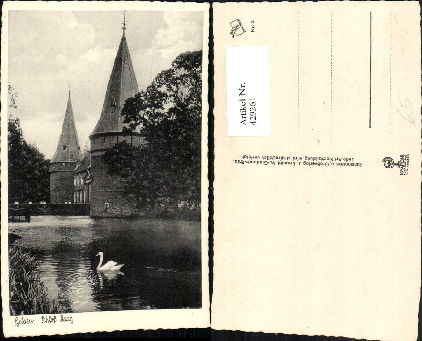 429261,Geldern Schloss Haag Türme Schwan