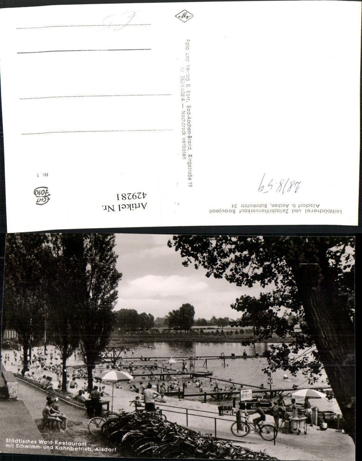 429281,Alsdorf b. Aachen Wald-Restaurant Schwimm- und Kahnbetrieb