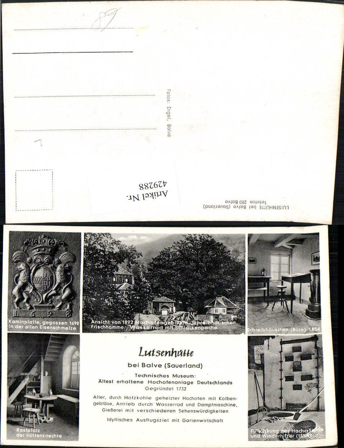 429288,Luisenhütte b. Balve im Sauerland Kaminplatte Rastplatz Mehrbildkarte