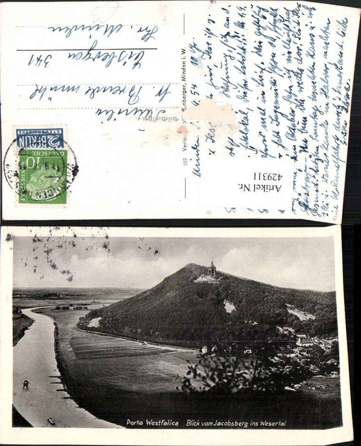 429311,Porta Westfalica Blick vom Jacobsberg ins Wesertal Fluss