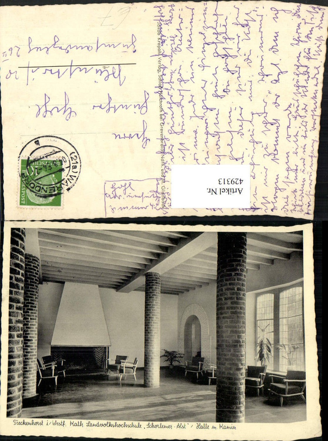 429313,Freckenhorst Landvolkshochschule Schorlemer Alst Halle Kamin