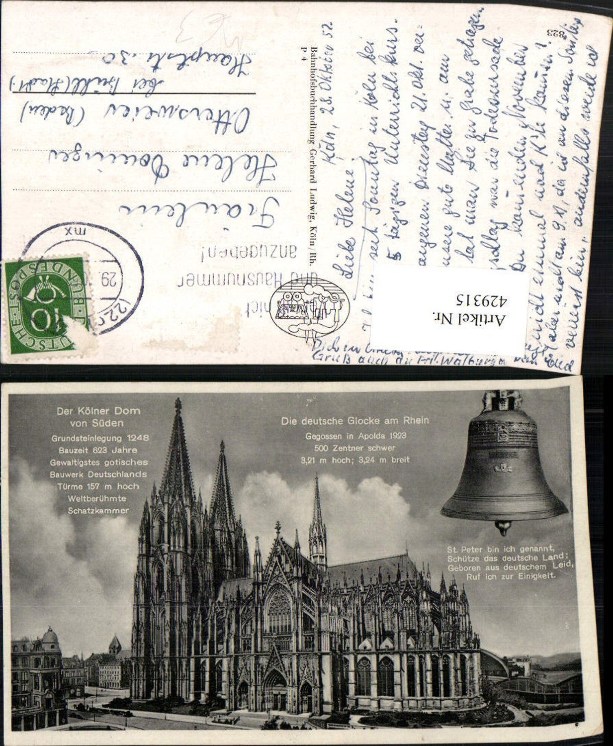 429315,Köln am Rhein Dom Kirche Fotomontage Glocke