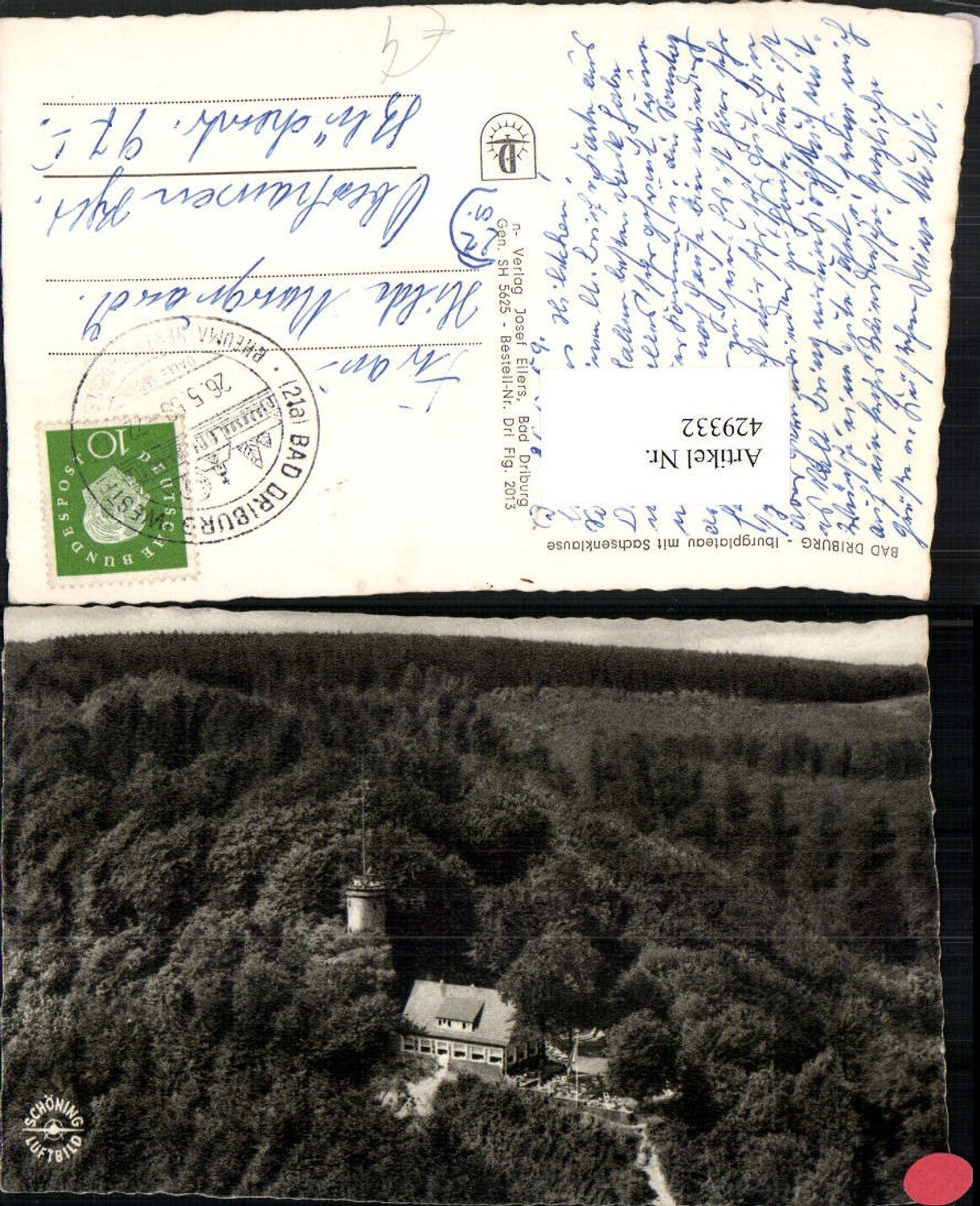 429332,Bad Driburg Iburgplateau m. Sachsenklause Fliegeraufnahme