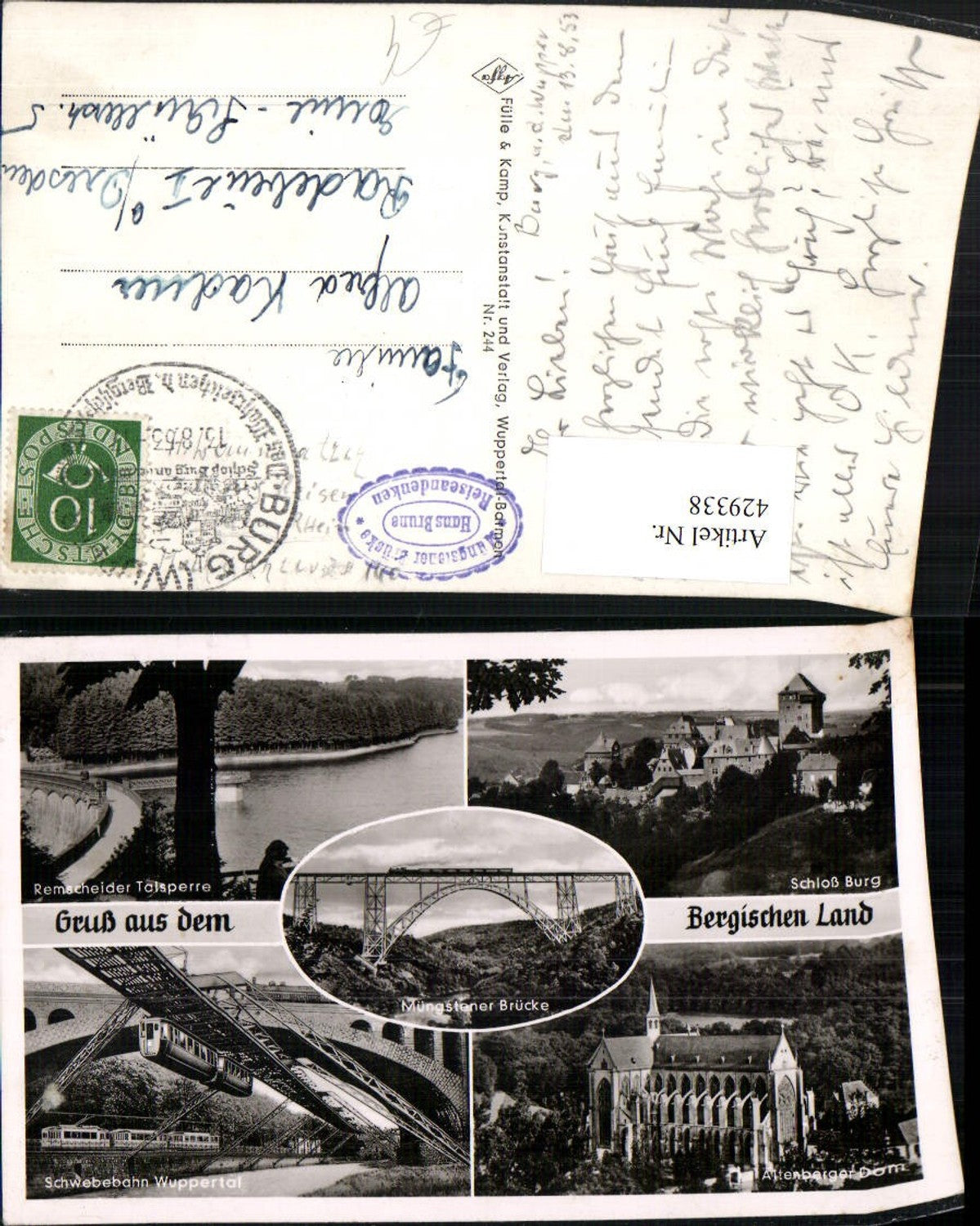 429338,Wuppertal Schwebebahn Talsperre Schloss Burg Müngstener Brücke Mehrbildkarte