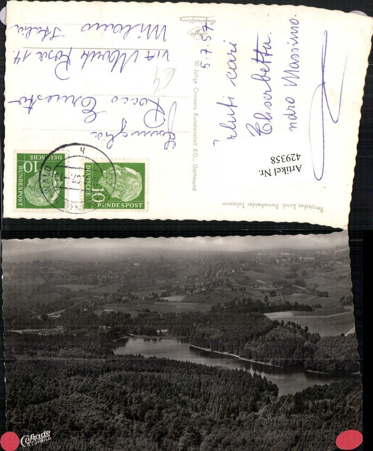 429358,Remscheid Remscheider Talsperre Fliegeraufnahme