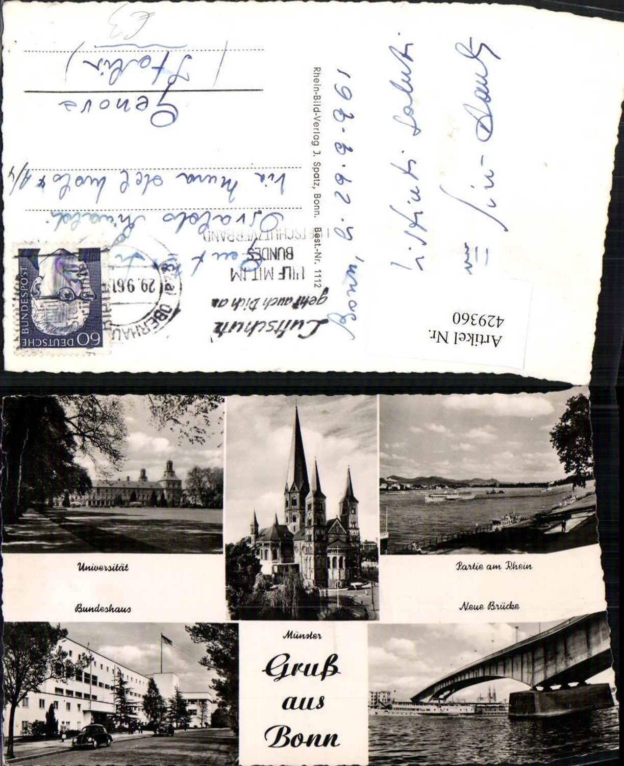 429360,Bonn am Rhein Münster Kirche Universität Bundeshaus Brücke Mehrbildkarte