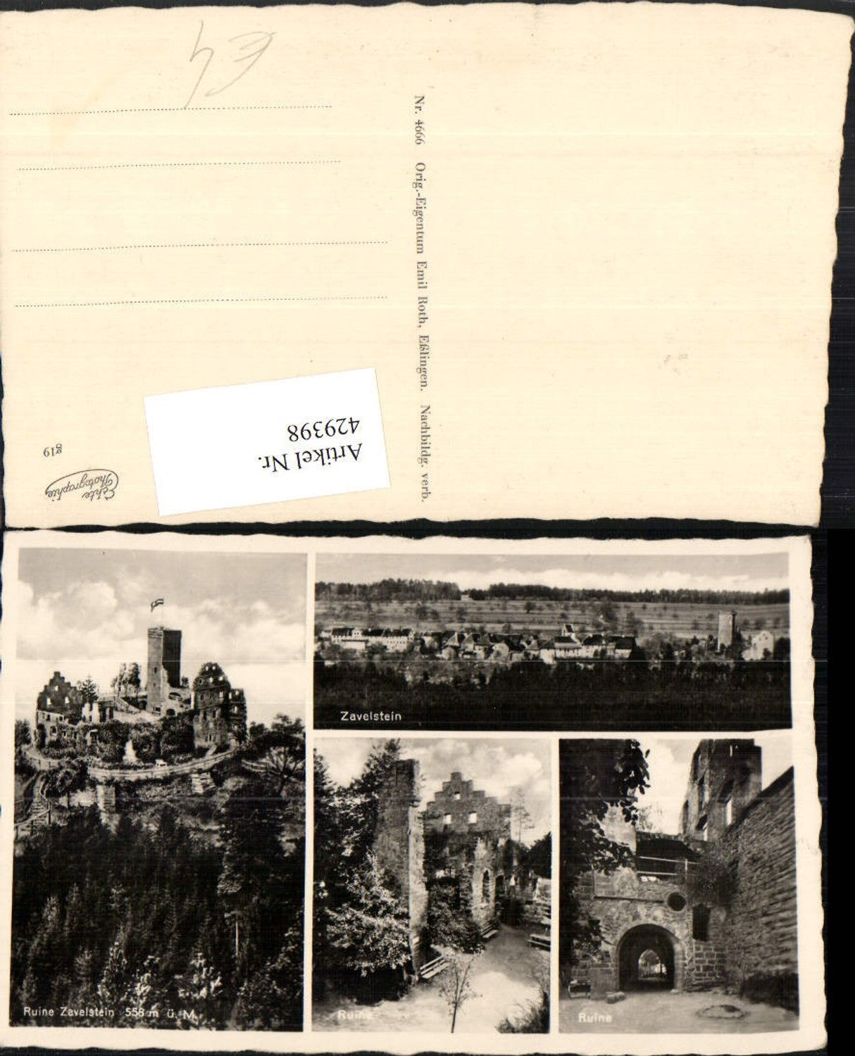 429398,Zavelstein Totale Ruine Burg Mehrbildkarte
