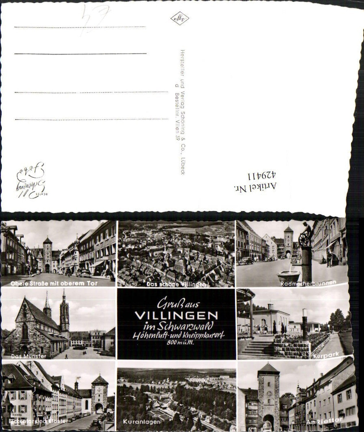 429411,Villingen im Schwarzwald Totale Brunnen Münster Kirche Tor Mehrbildkarte