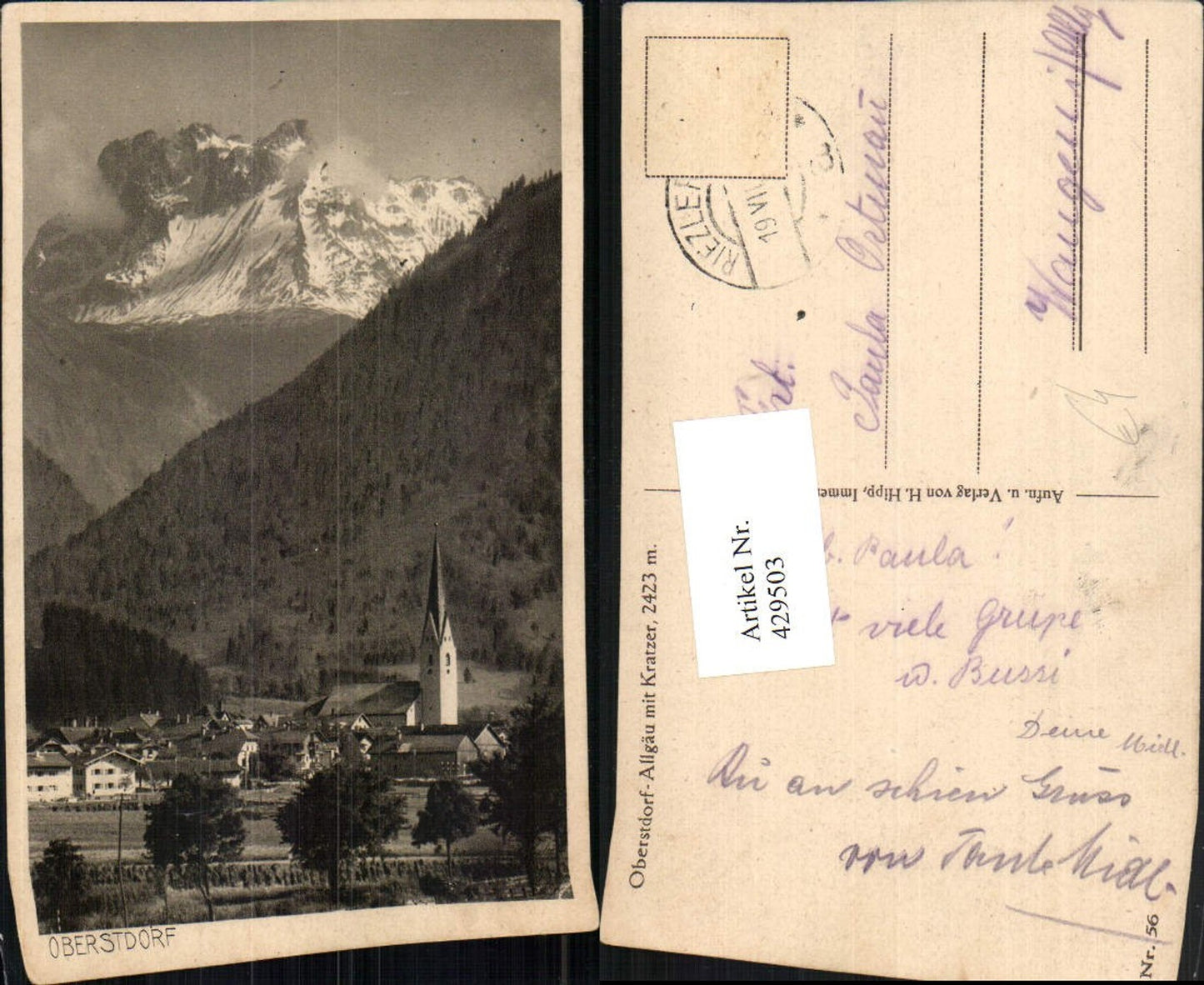 429503,Oberstdorf im Allgäu Teilansicht m. Kratzer Bergkulisse