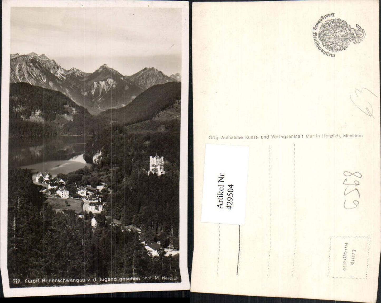 429504,Hohenschwangau b. Füssen Teilansicht von d. Jugend Bergkulisse