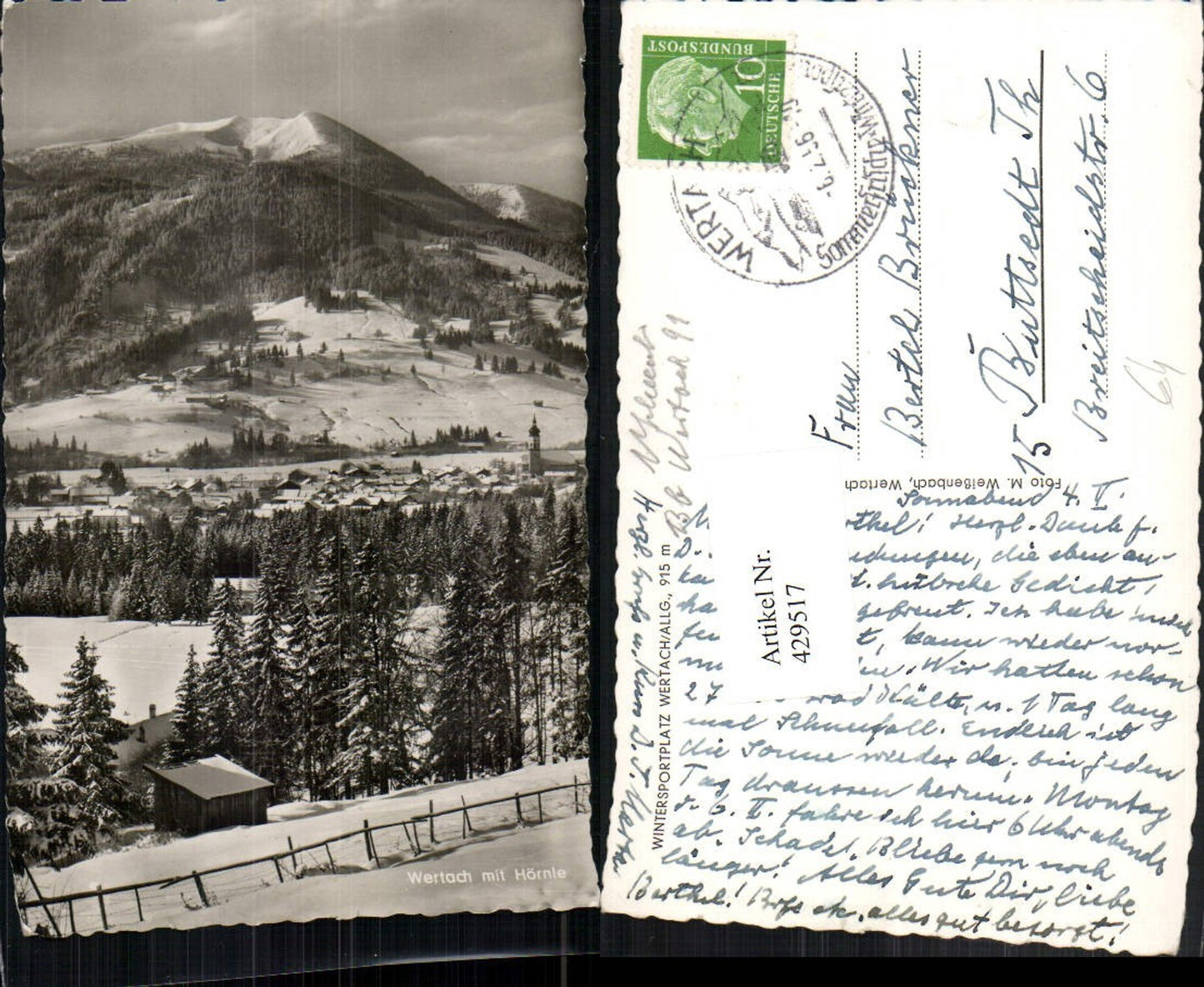429517,Wertach im Allgäu Totale Bergkulisse Winterbild
