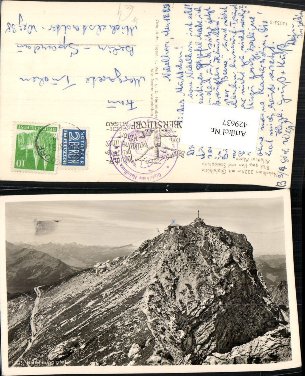 429637,Nebelhorn b. Oberstdorf Berghütte geg. Ifen Bergkulisse