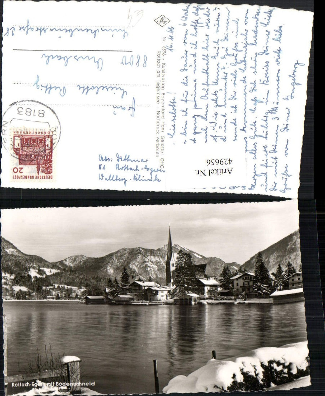 429656,Rottach-Egern Teilansicht m. Bodenschneid Winterbild