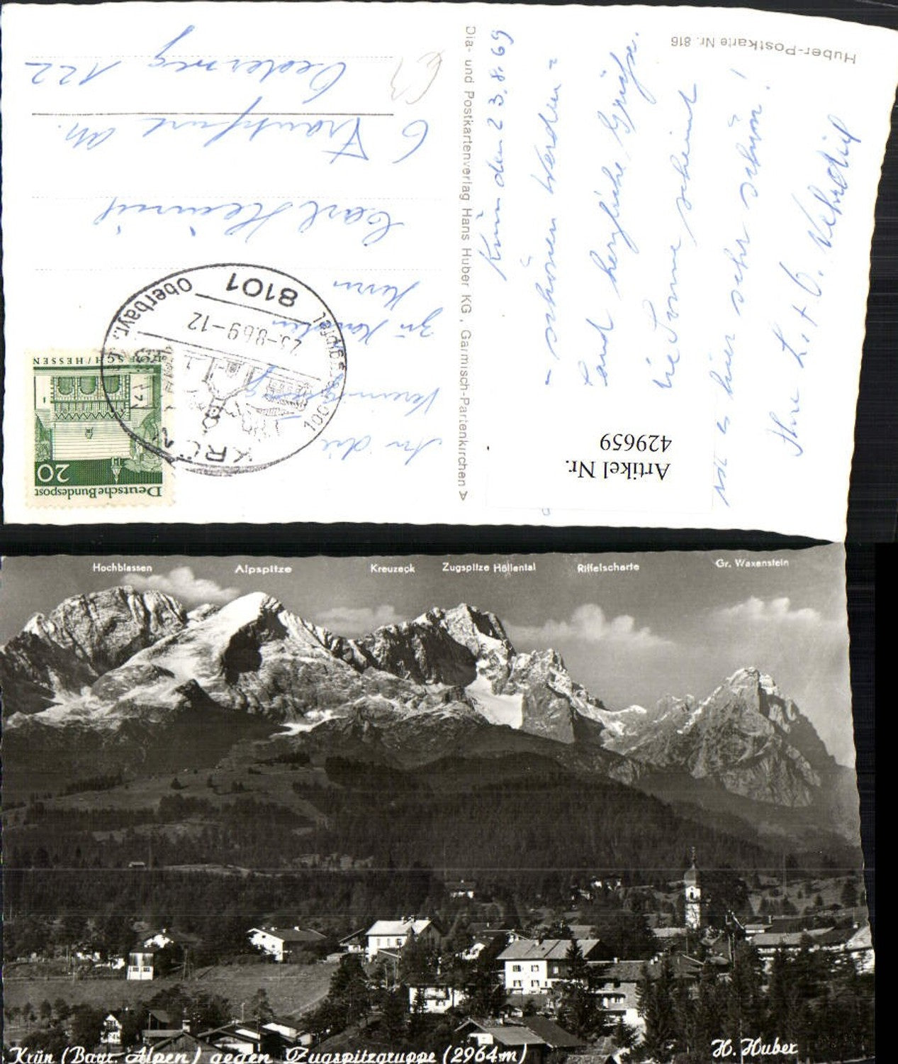 429659,Krün Totale geg. Zugspitzgruppe Bergkulisse