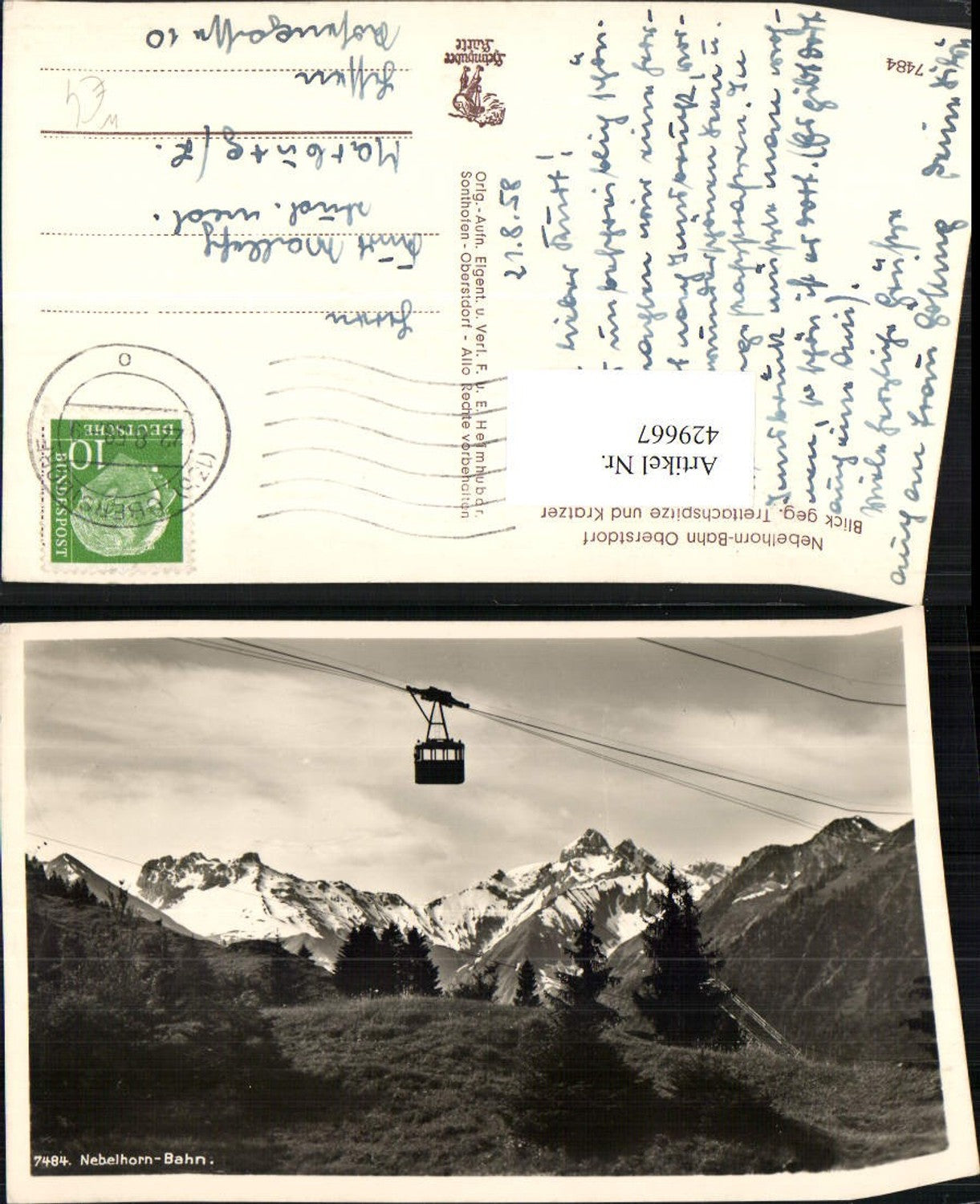 429667,Nebelhorn-Bahn Seilbahn Oberstdorf m. Trettachspitze Bergkulisse