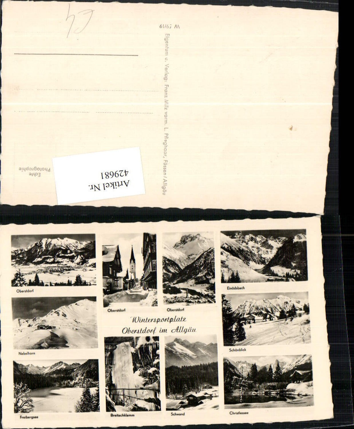 429681,Oberstdorf im Allgäu Totale Nebelhorn Freibergsee Klamm Mehrbildkarte
