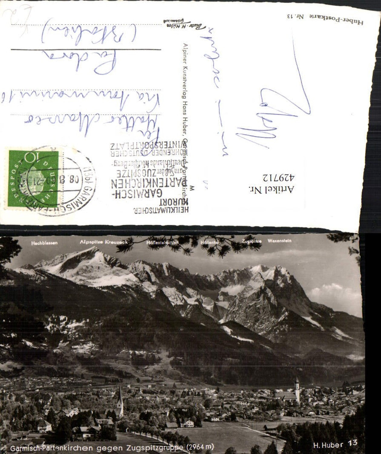 429712,Garmisch-Partenkirchen Totale geg. Zugspitze Bergkulisse pub H. Huber 13
