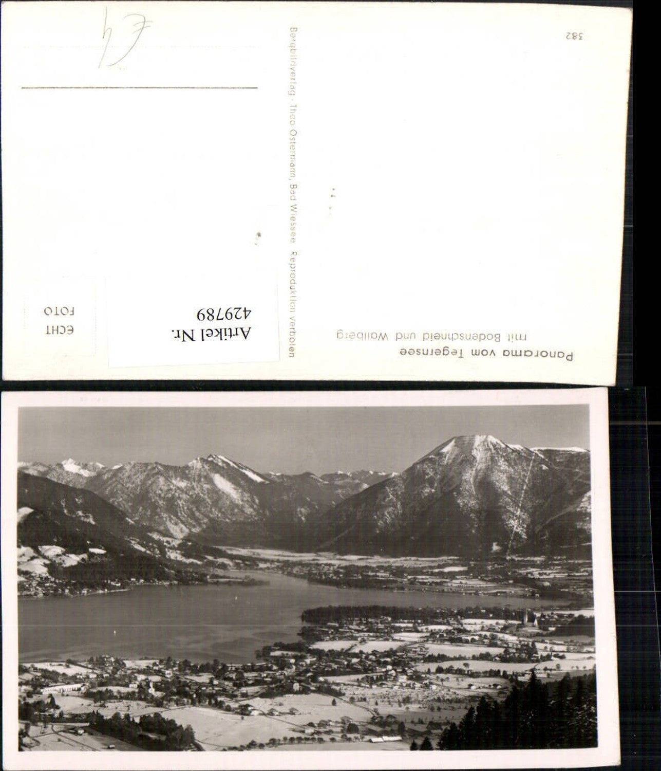 429789,Tegernsee Totale m. Bodenschneid Bergkulisse Winterbild