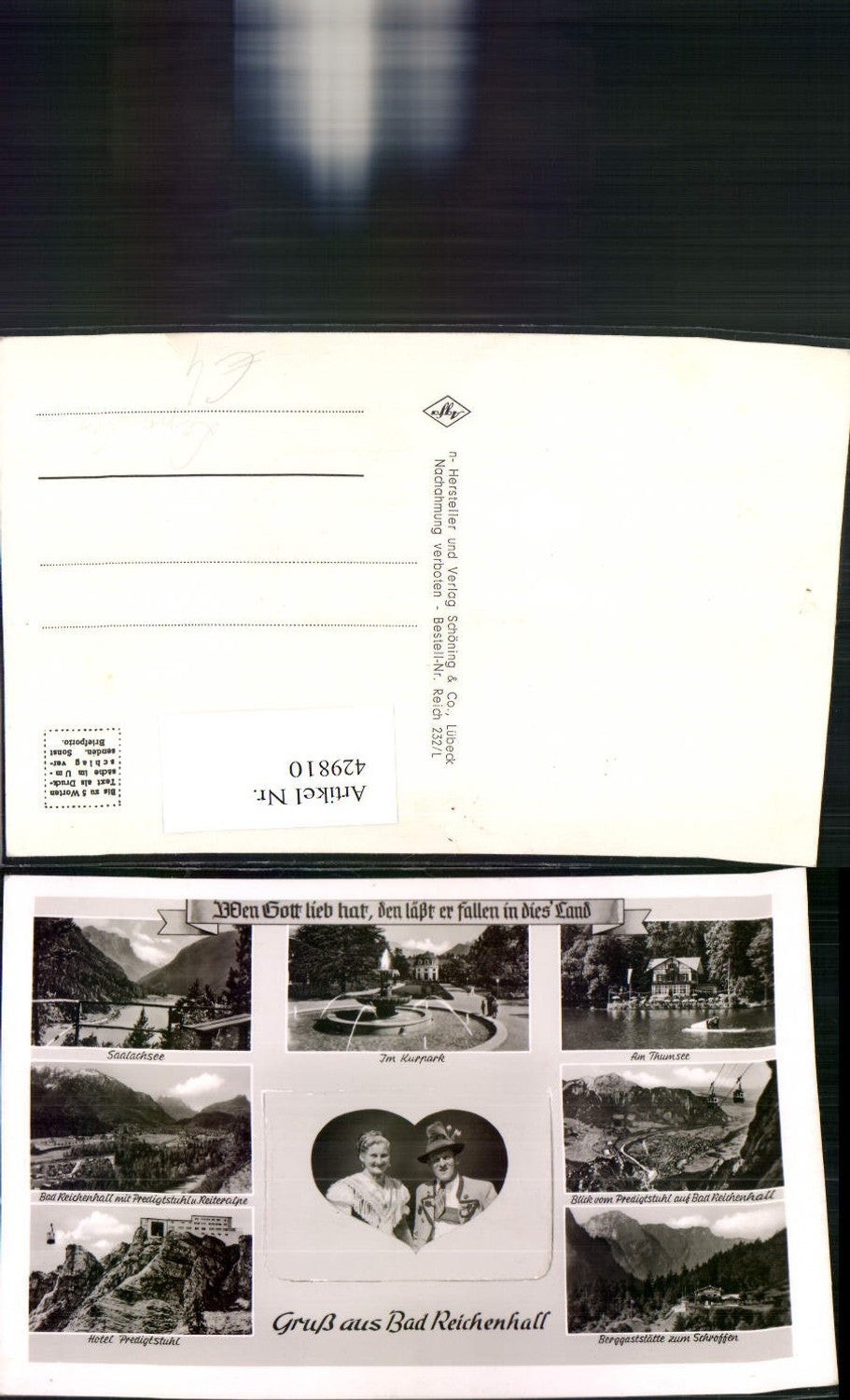 429810, Leporello Bad Reichenhall 10 Views Spa Park Cable Car Multi-view Map