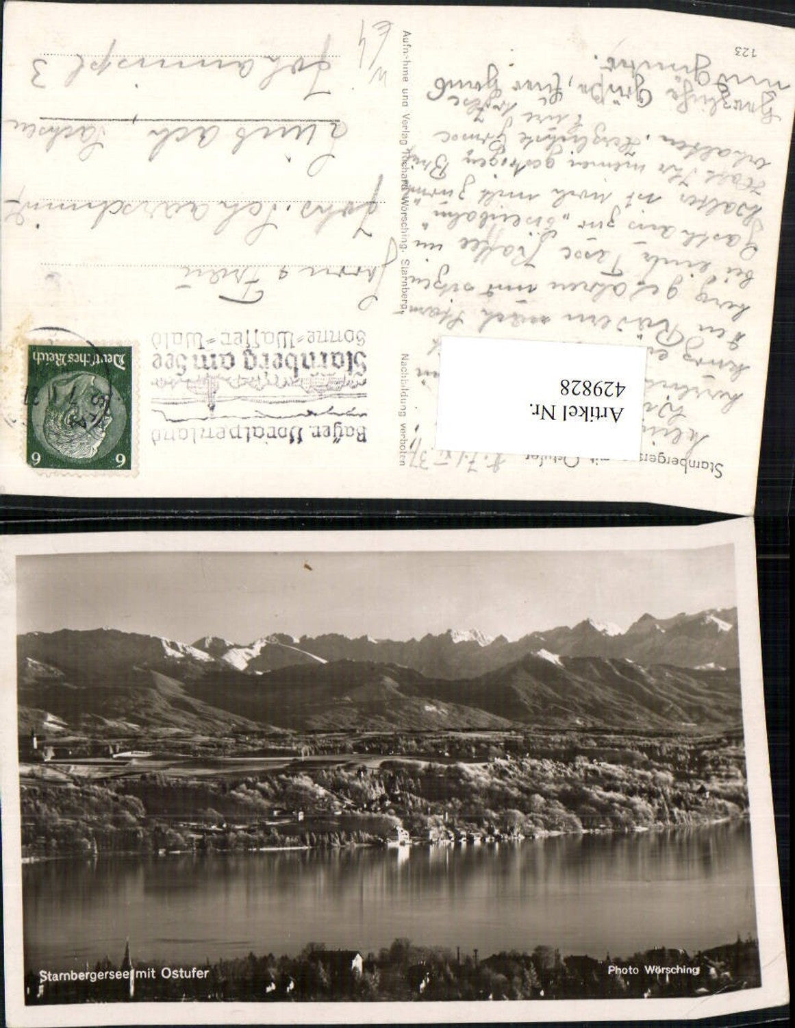 429828,Starnberger See m. Ostufer b. Starnberg Bergkulisse