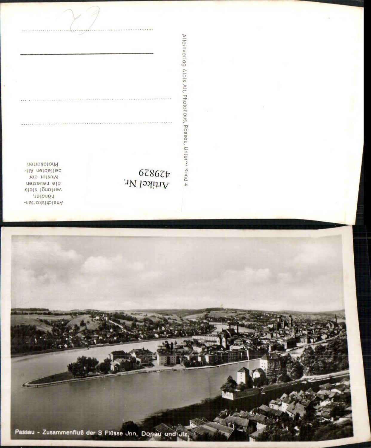 429829,Passau Totale Zusammenfluss der drei Flüsse