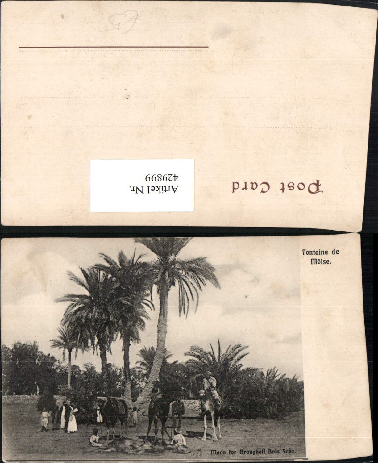 429899,Egypt Suez Sues Fontaine de Moise Volkstypen Palmen