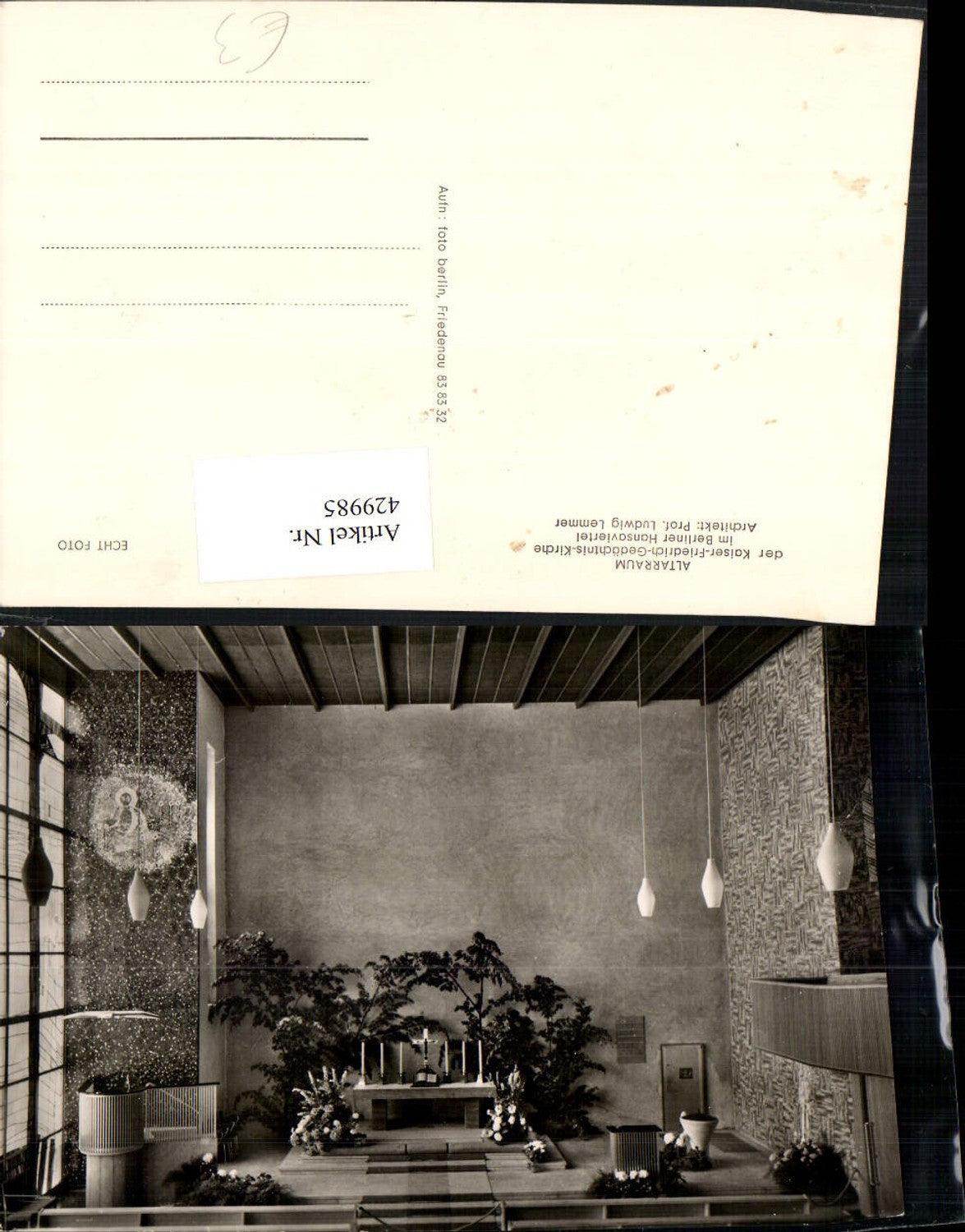 429985,Berlin Hansaviertel Kaiser-Friedrich-Gedächtnis-Kirche Altarraum
