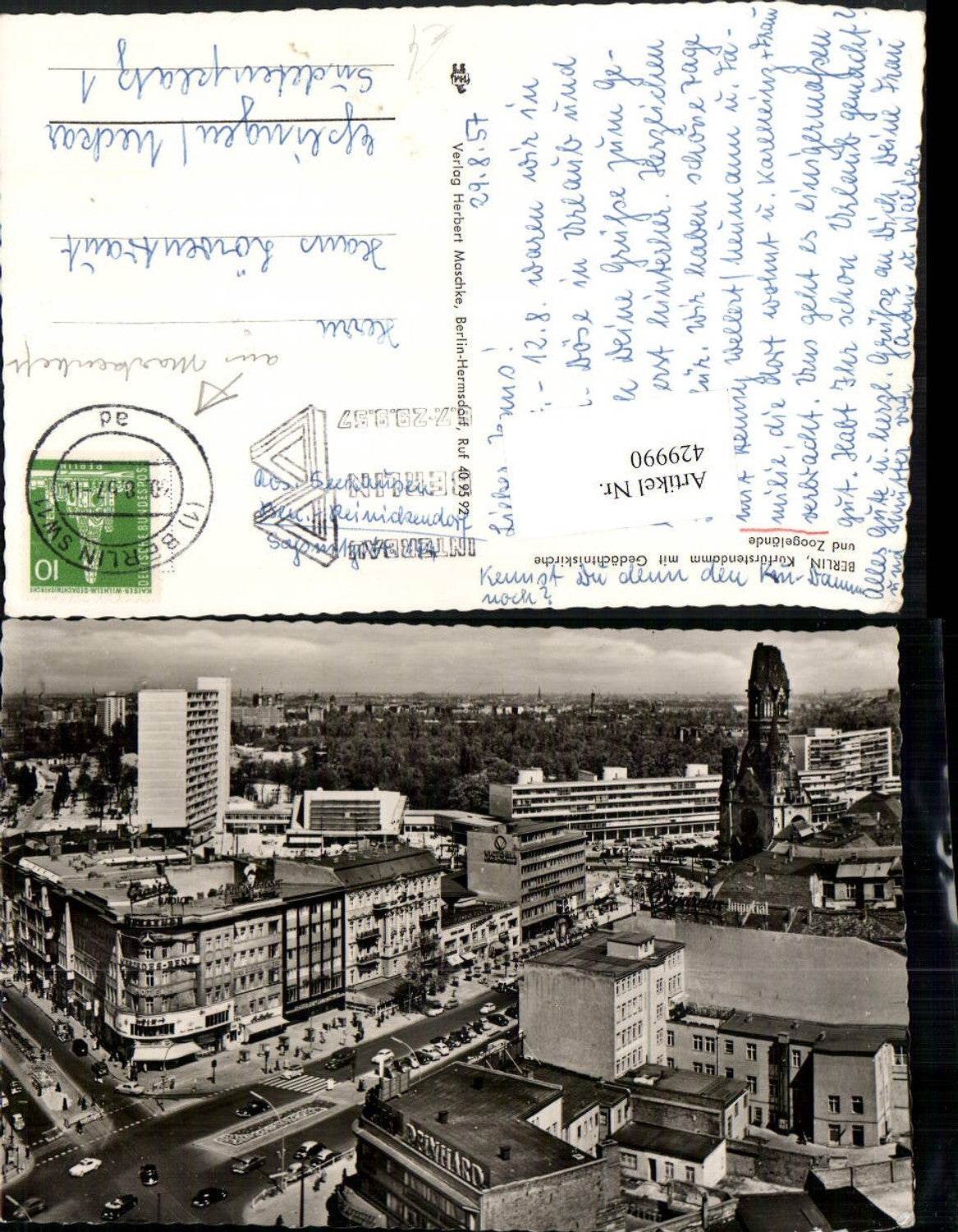 429990,Berlin Kurfürstendamm m. Gedächtniskirche u. Zoogelände