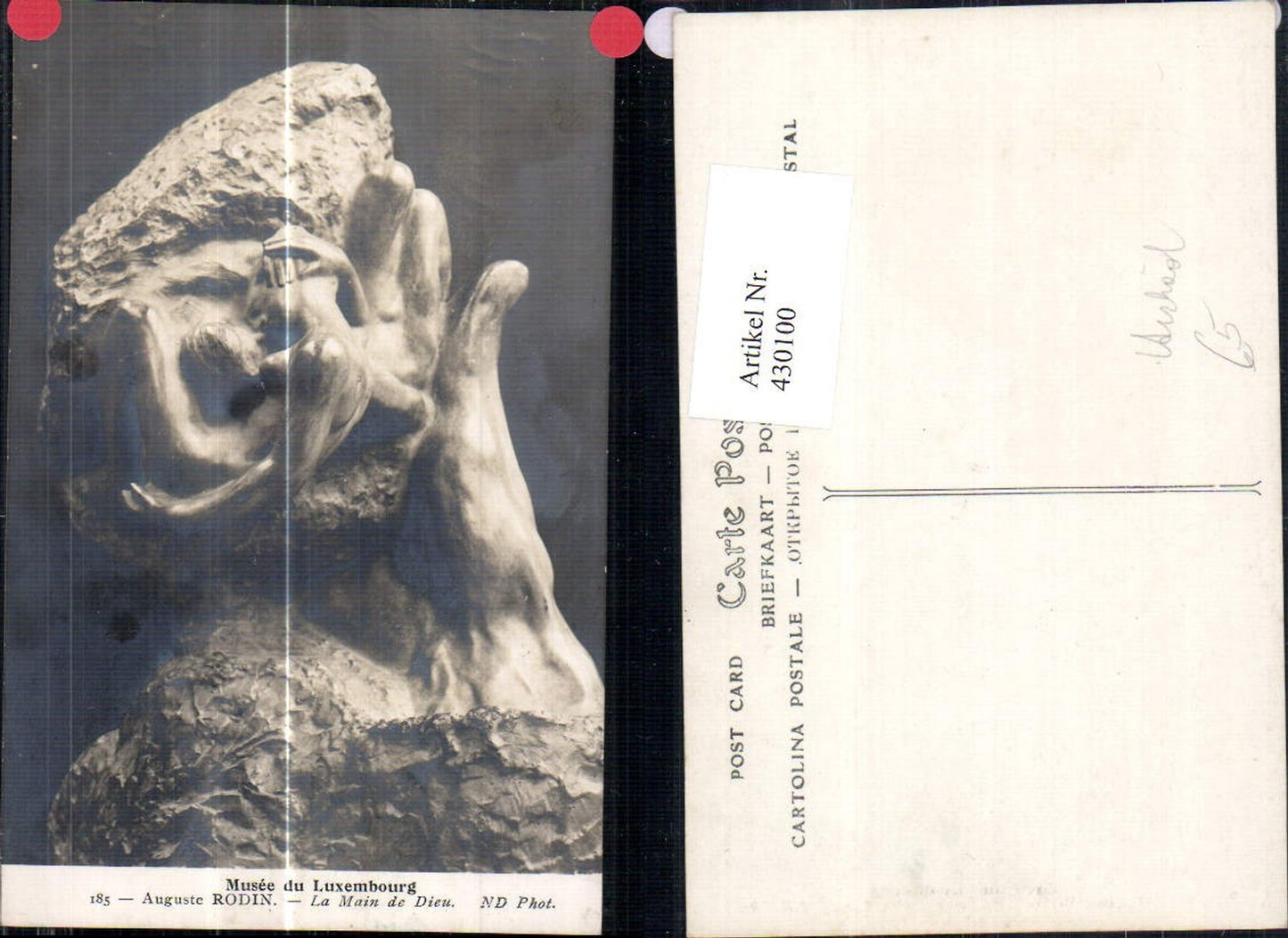 430100,Archäologie Auguste Rodin La Main de Dieu Statue Musee du Luxembourg