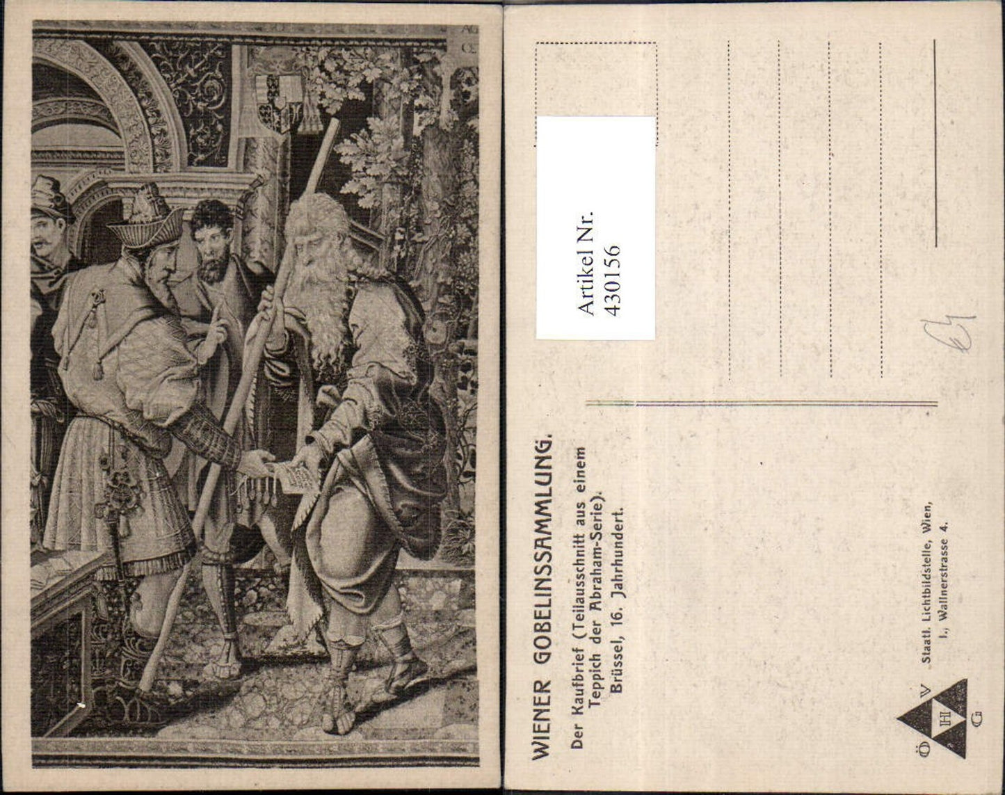 430156,Der Kaufbrief Teppich Abraham Serie Wien Gobelinssammlung Frühe Neuzeit