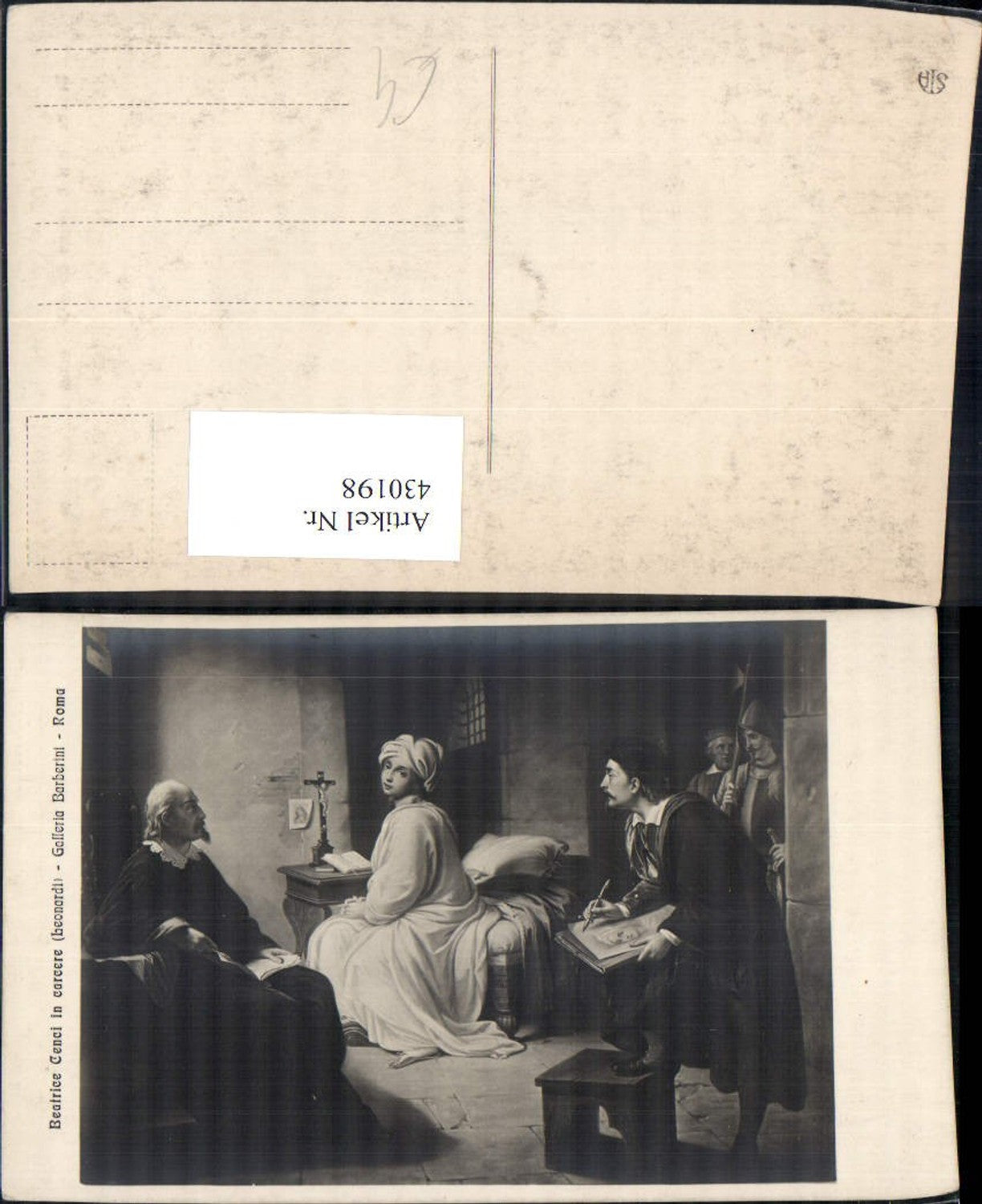 430198,Künstler Ak Leonardi Beatrice Cenci in carcere Lesen Maler Religion