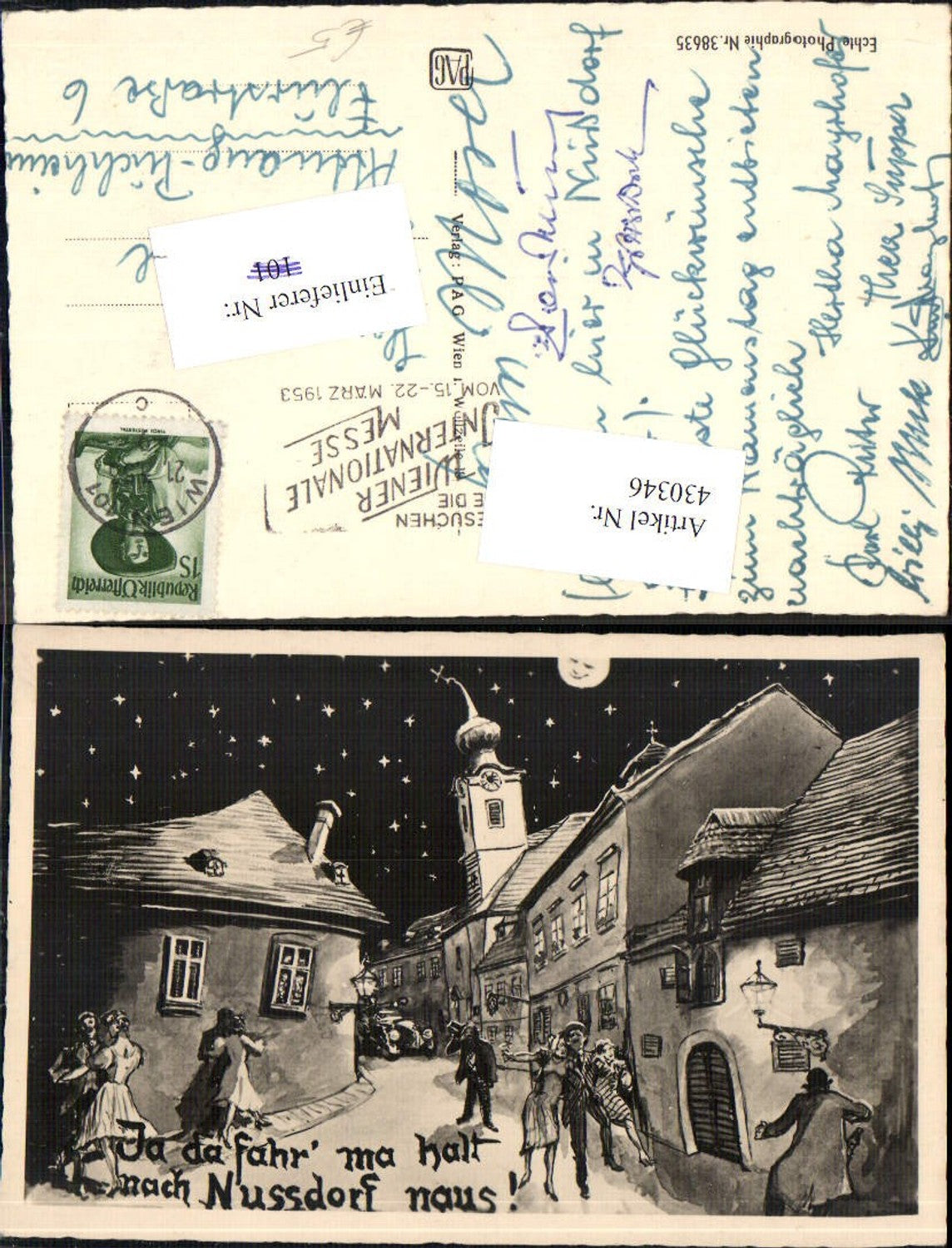 430346,Nussdorf Betrunkene i. Gasse Mondgesicht Trinkerhumor Alkohol