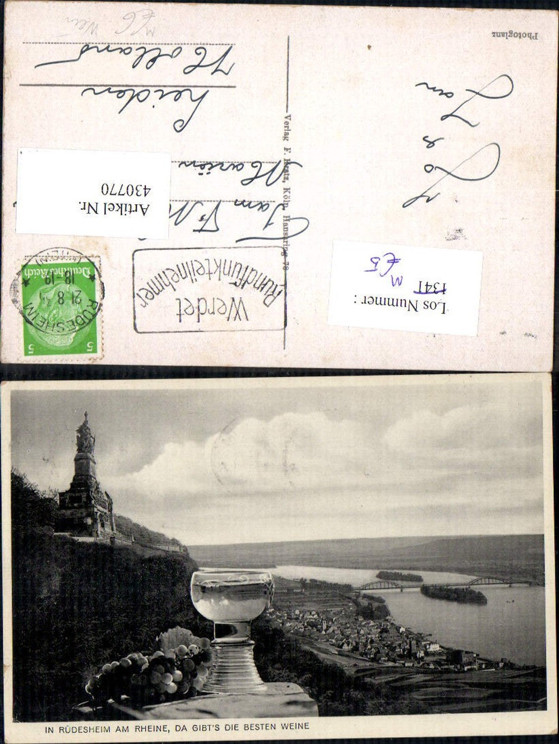 430770,Reklame Rüdesheim a. Rhein Wein Trauben