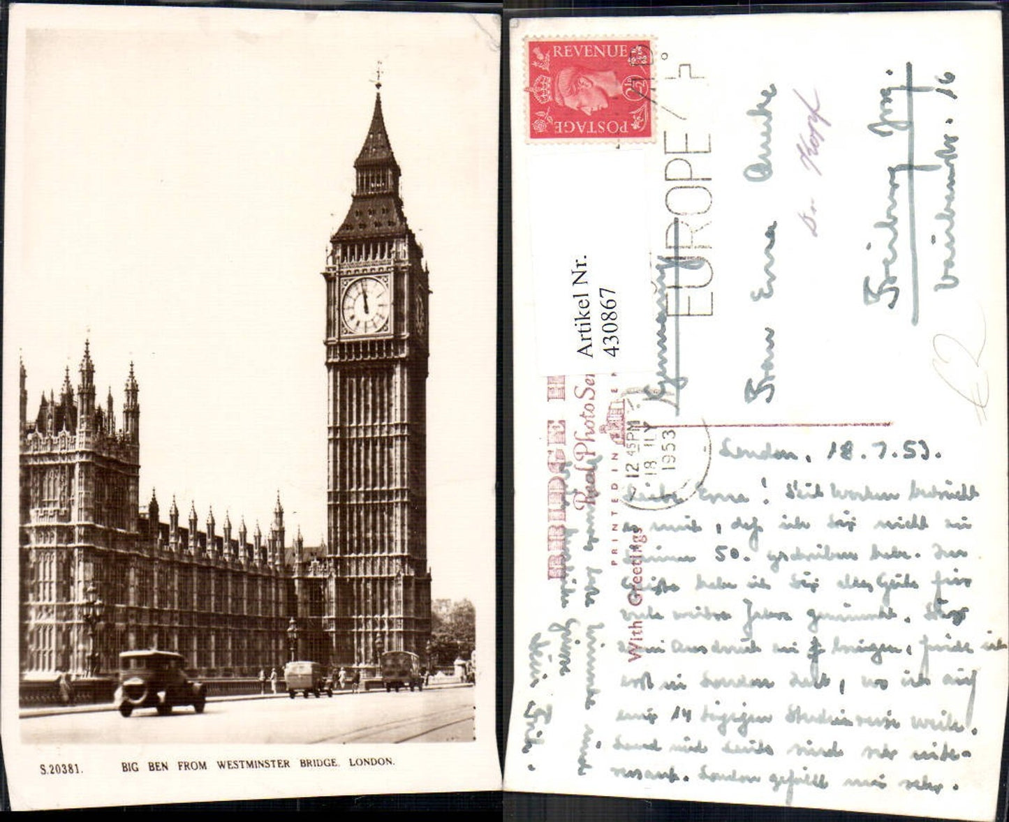 430867, Tower London Clock Tower Big Ben from Westminster Bridge Automobile Vintage Car