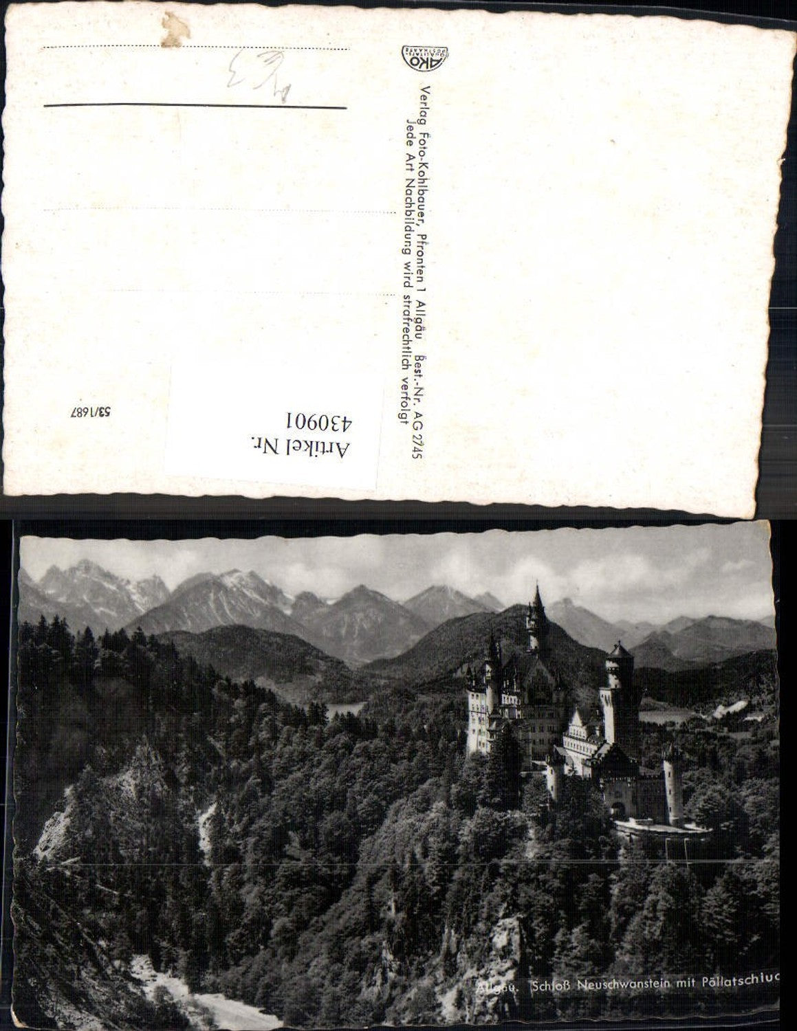 430901,Schloss Neuschwanstein mit Pöllatschlucht Schwangau b. Füssen